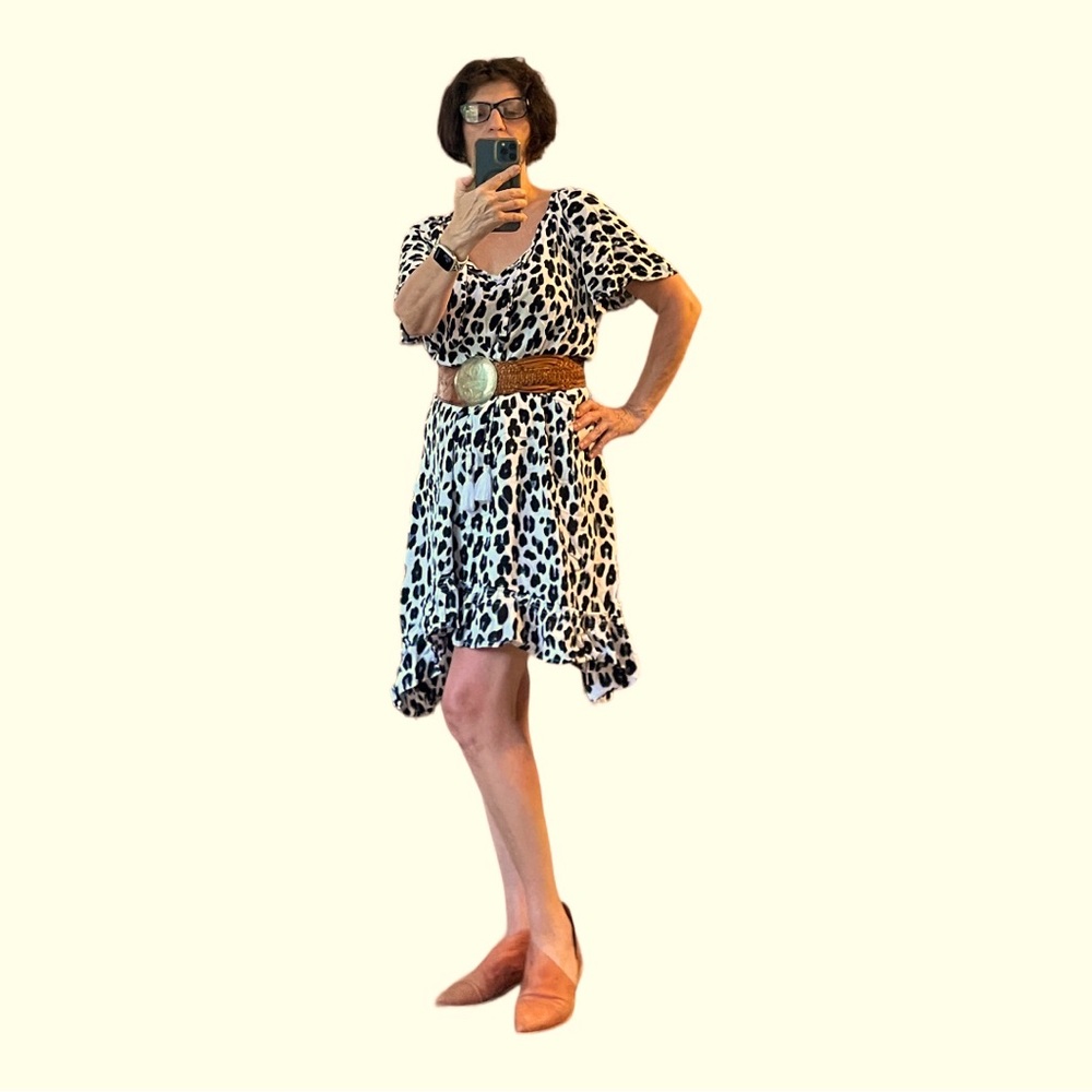 Beach Light Dress White with Black Fits All